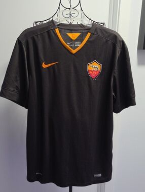 Nike Black & Orange AS Roma Men's Football Jersey